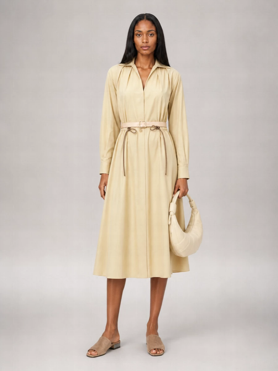 Max Mara Cotton Poplin Midi Shirt Dress