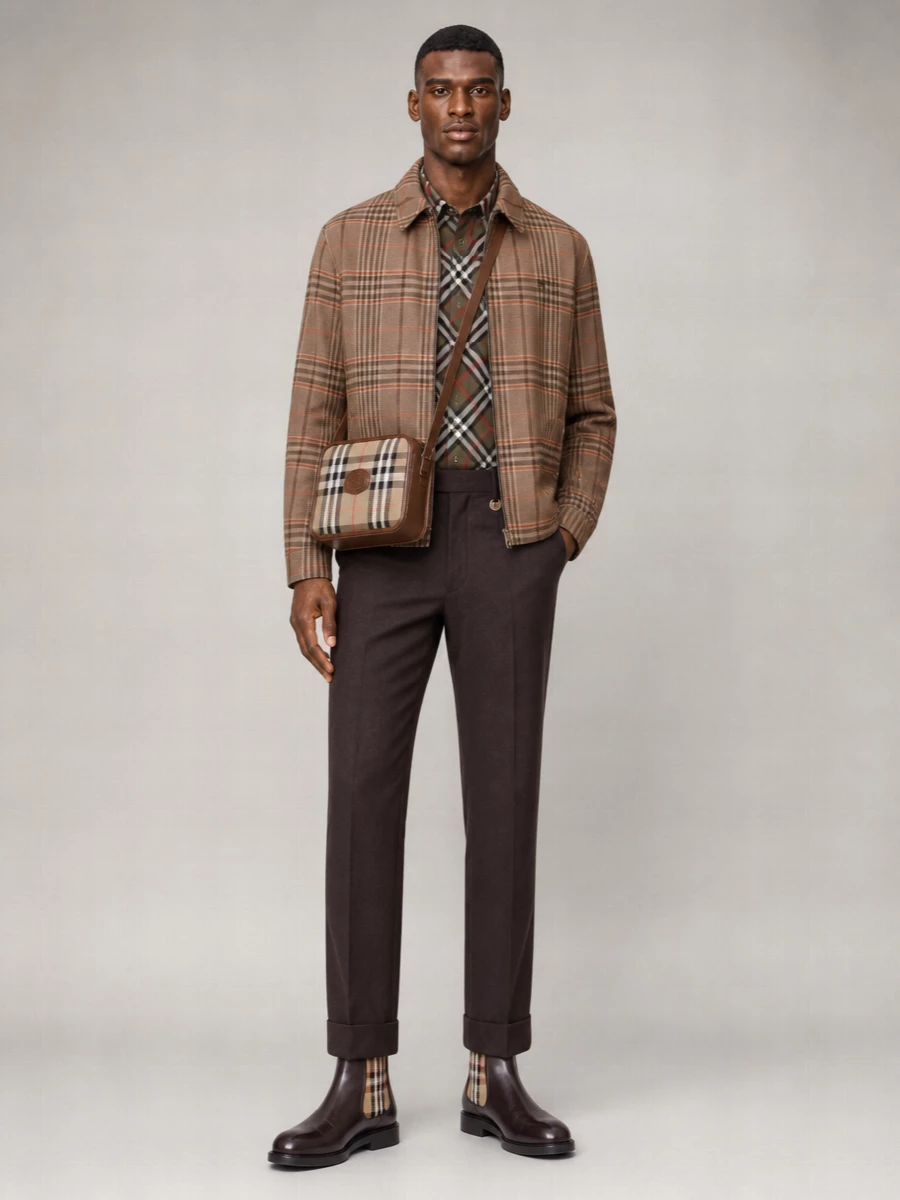 Burberry Wool Checked Reversible Jacket
