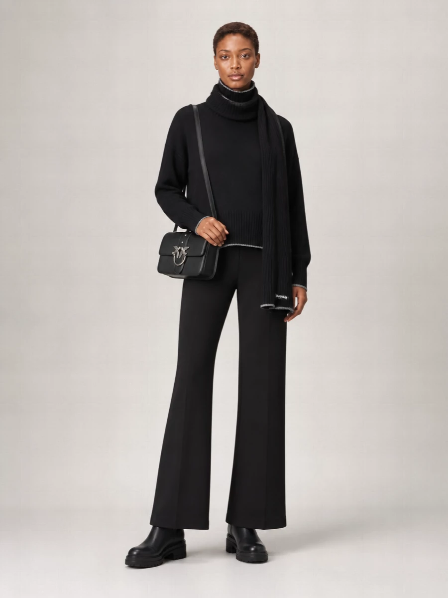 Pinko Cashmere Wool Ribbed Sweatshirt