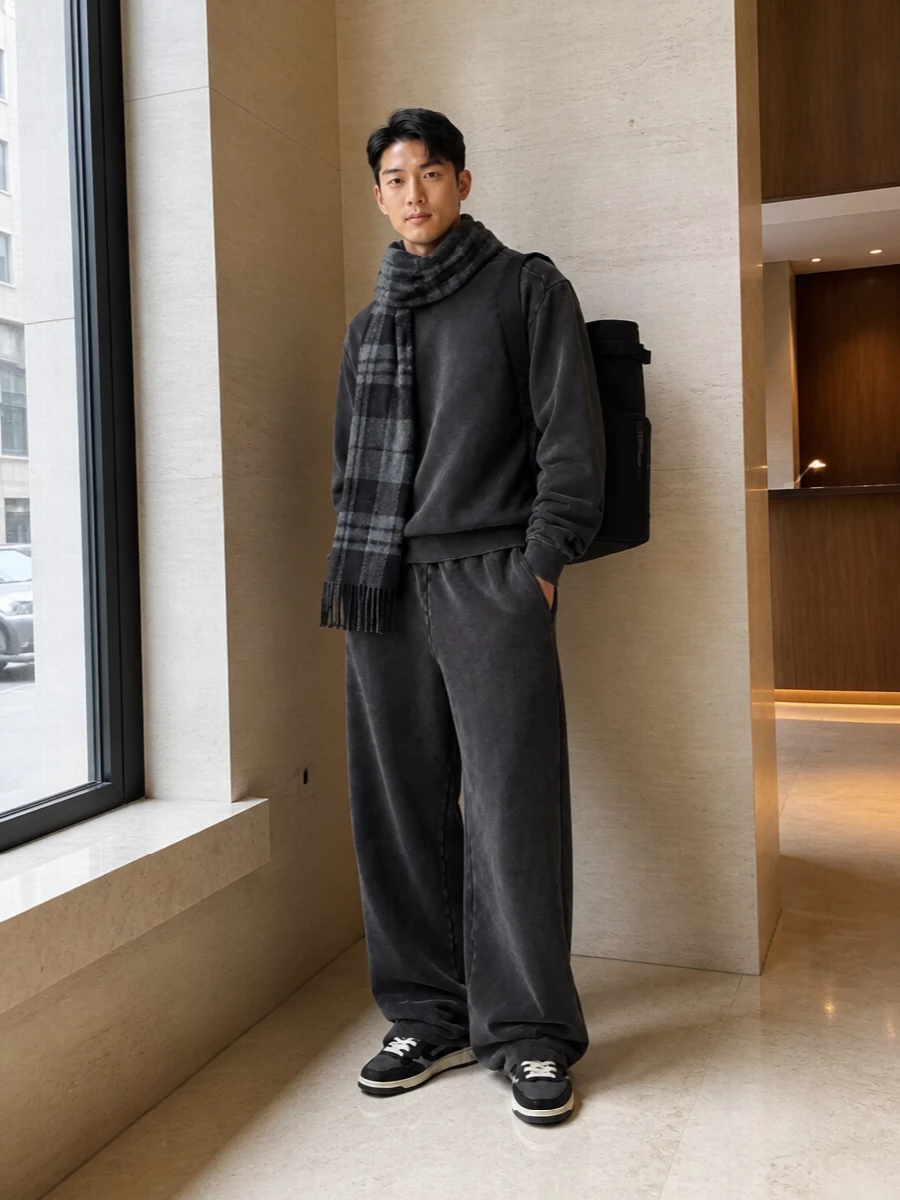 Entire studios charcoal sweatshirt wide leg pants