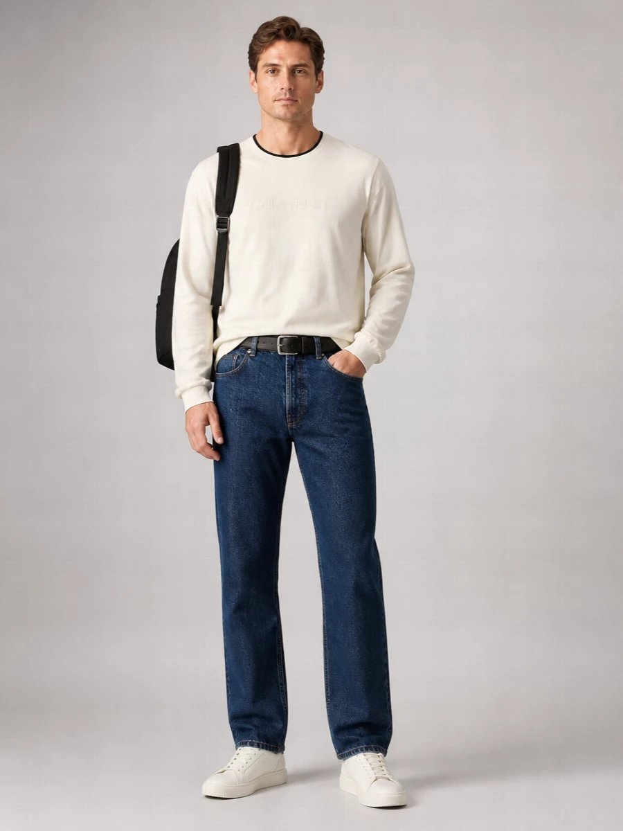 Calvin Klein Logo-Embroidered Long-Sleeve Sweatshirt