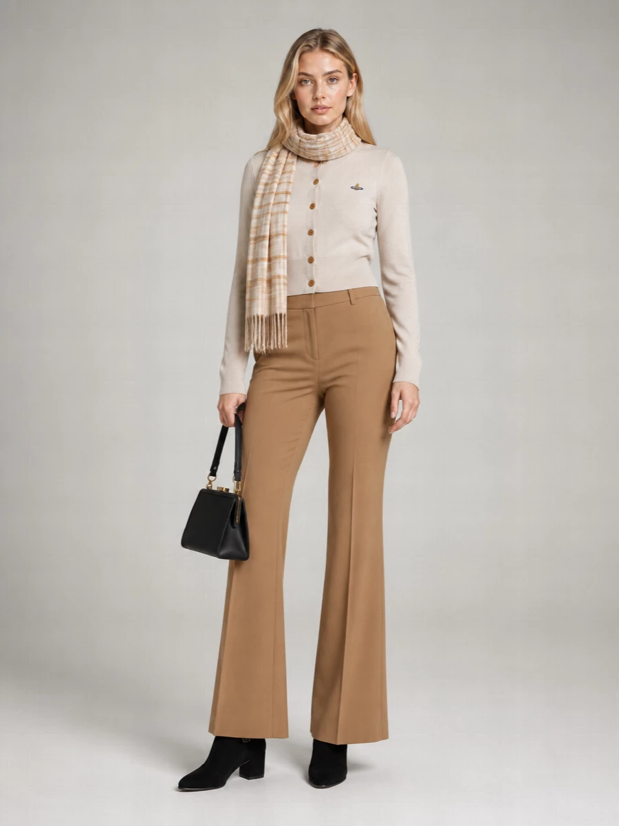 Vivienne Westwood Silk Wool Ribbed Cropped Cardigan
