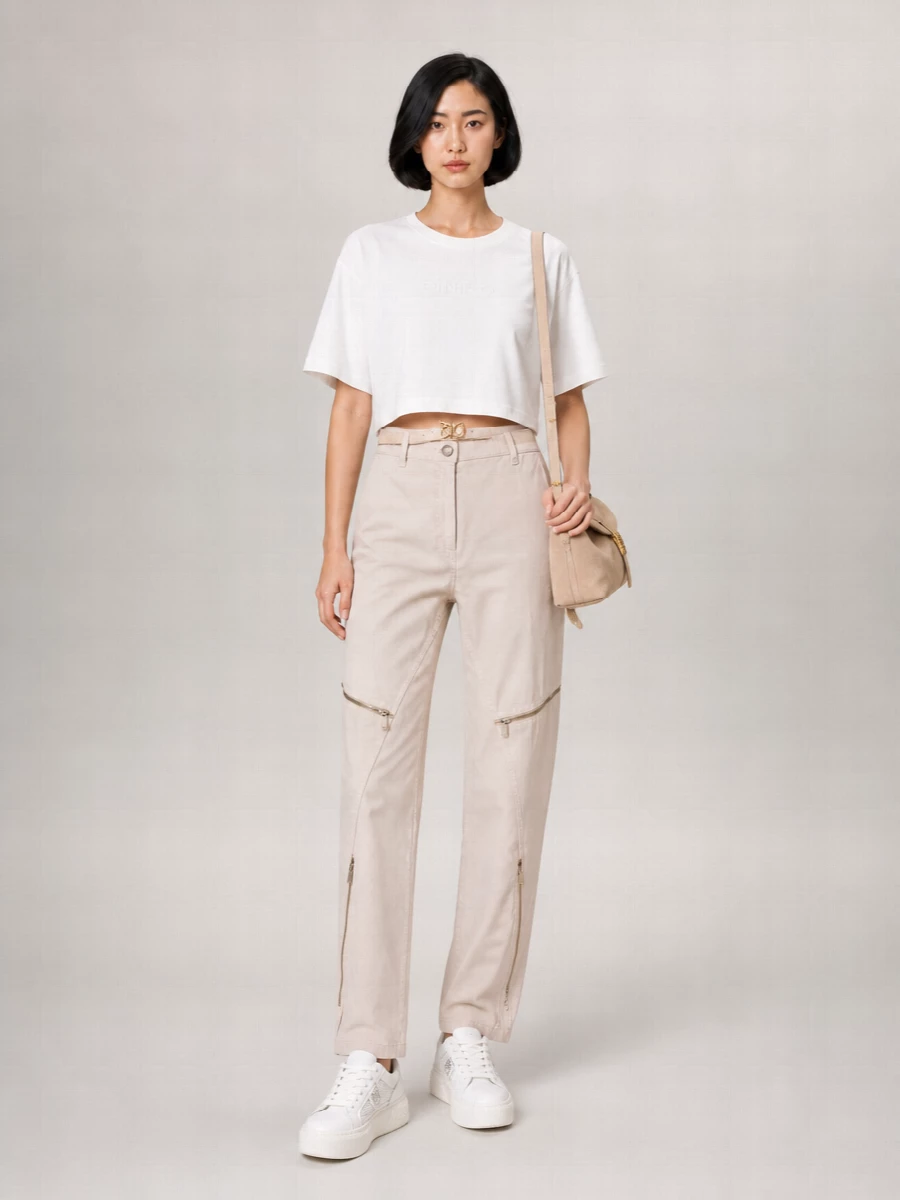 Pinko Cotton Straight-Leg Trousers