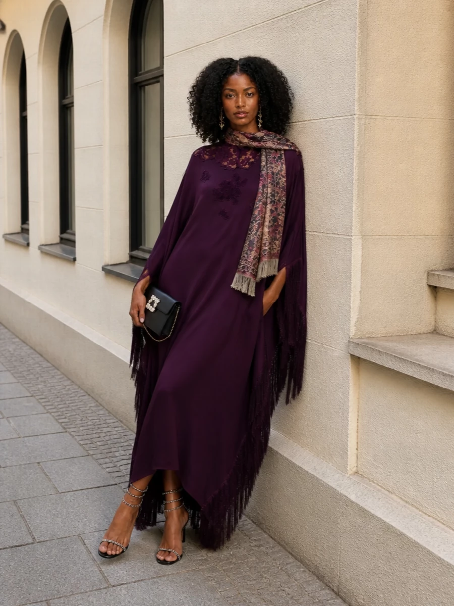 Self portrait plum kaftan rene caovilla heels