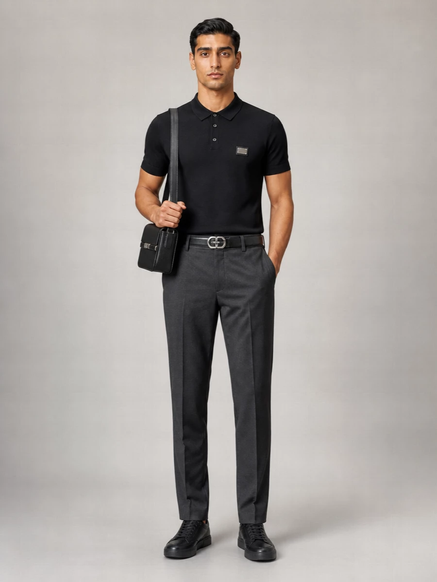 Dolce&Gabbana Virgin Wool Short-Sleeve Polo Shirt