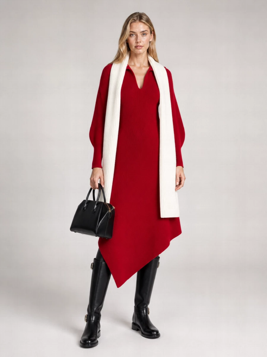 Givenchy Cashmere-Blend Knee-Length Knitted Dress