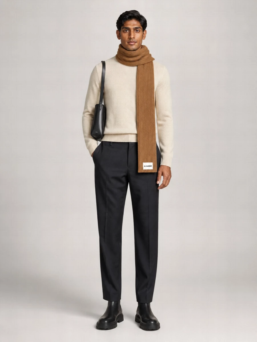 Jil Sander Alpaca Wool Oversized Crewneck Sweater