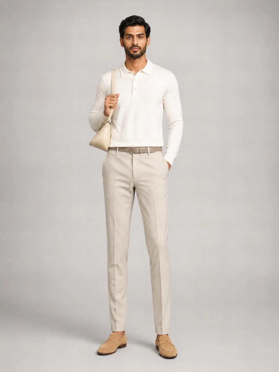 Pt Torino Cotton-Silk Straight-Leg Trousers