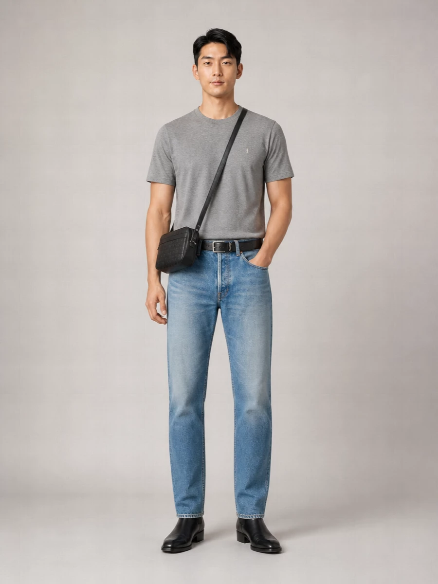 Saint Laurent Cotton Straight-Leg Jeans