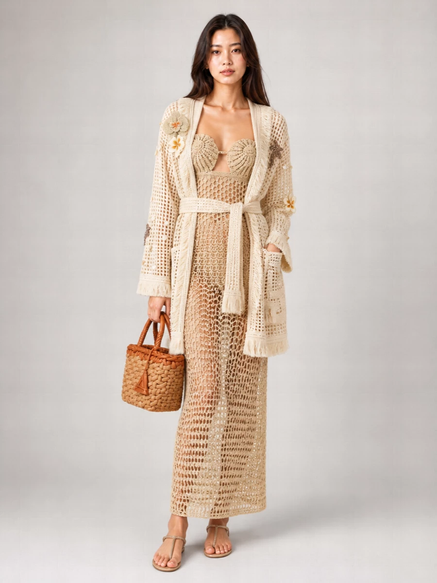 Alanui Crochet Where The Waves Begin Cardigan