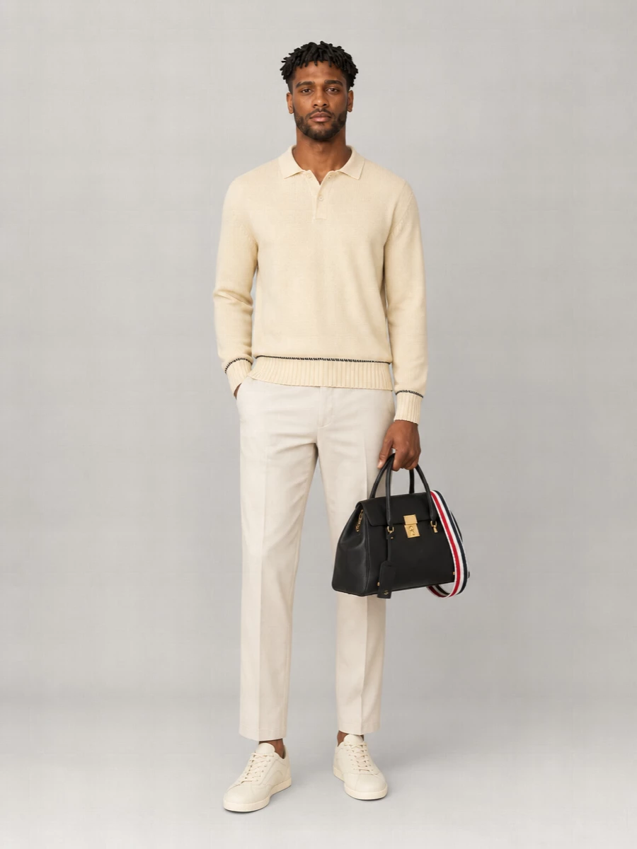 Thom Browne Pebble-Grain Leather Clutch Bag