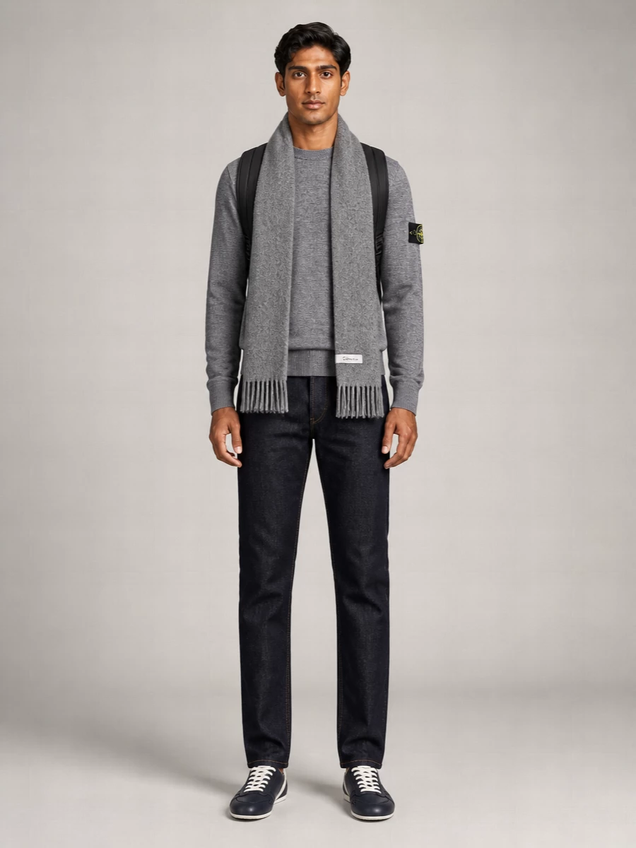 Stone Island Virgin Wool Crew Neck Sweater