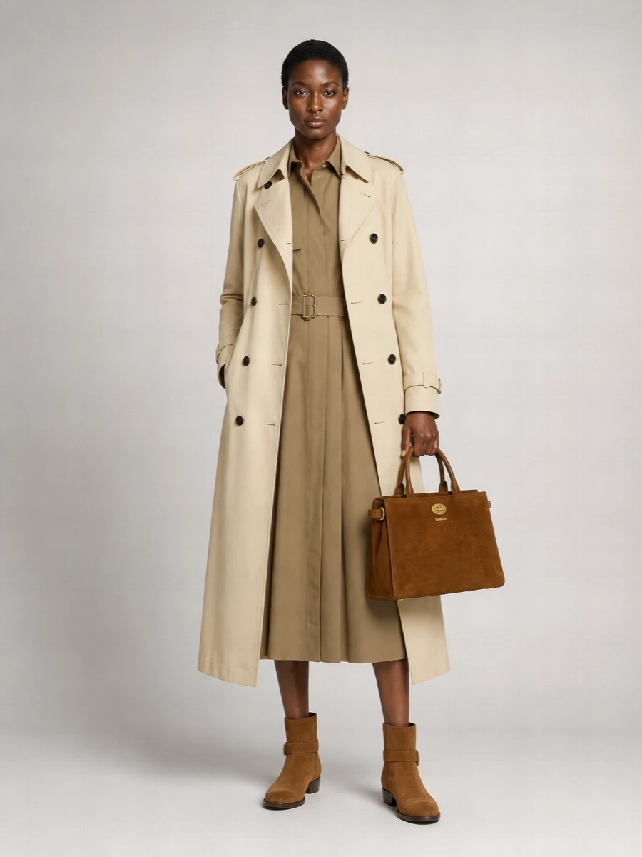 Burberry Cotton Belted Trench Coat