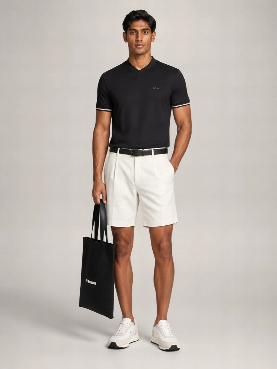 Boss Ribbed Polyester T-Shirt