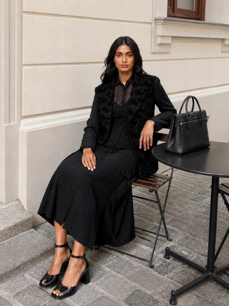 Comme des garcons blazer margiela black shirt dress