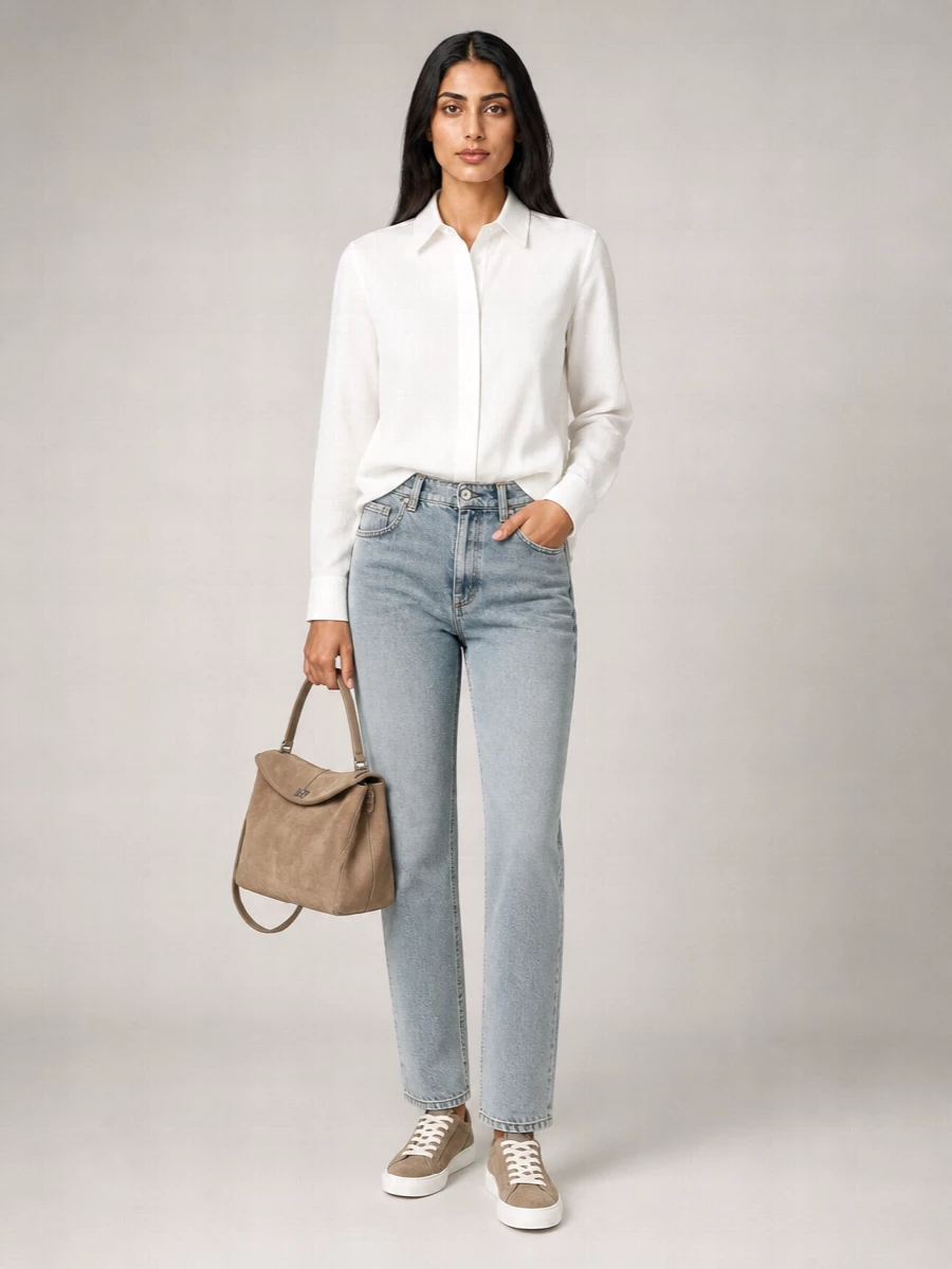 Brunello Cucinelli Denim High-Rise Cropped Straight-Leg Jeans