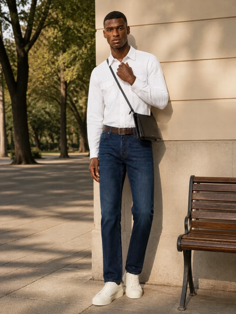 Jacob cohen jeans white shirt jil sander sneakers