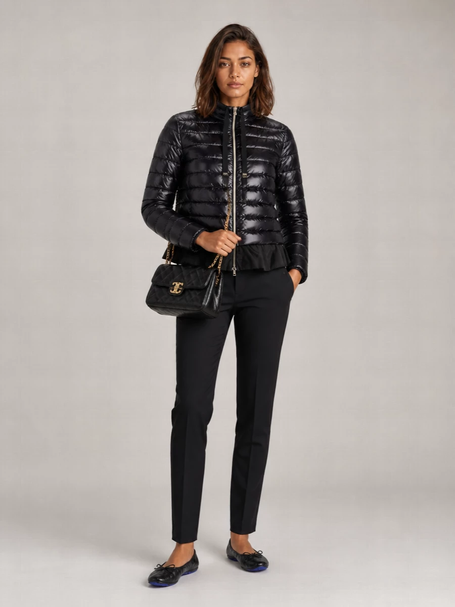 Burberry Leather Almond-Toe Ballerina Shoes