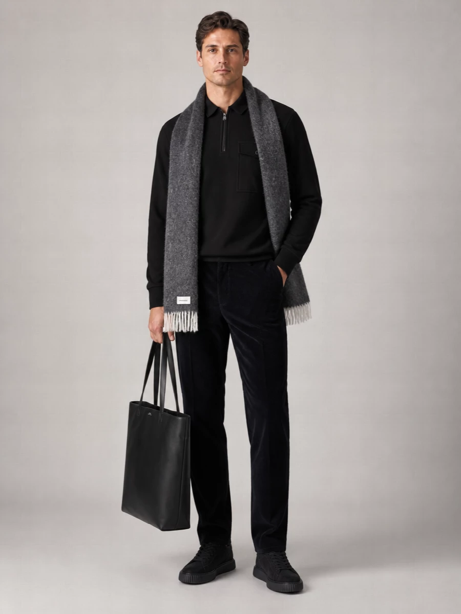 Vince Cotton Blend Zip Polo Shirt