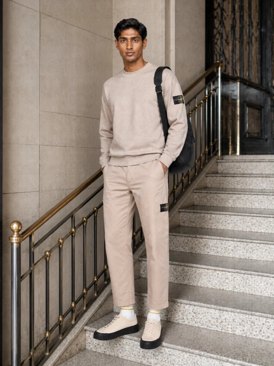 Stone island beige knit sand trousers sneakers