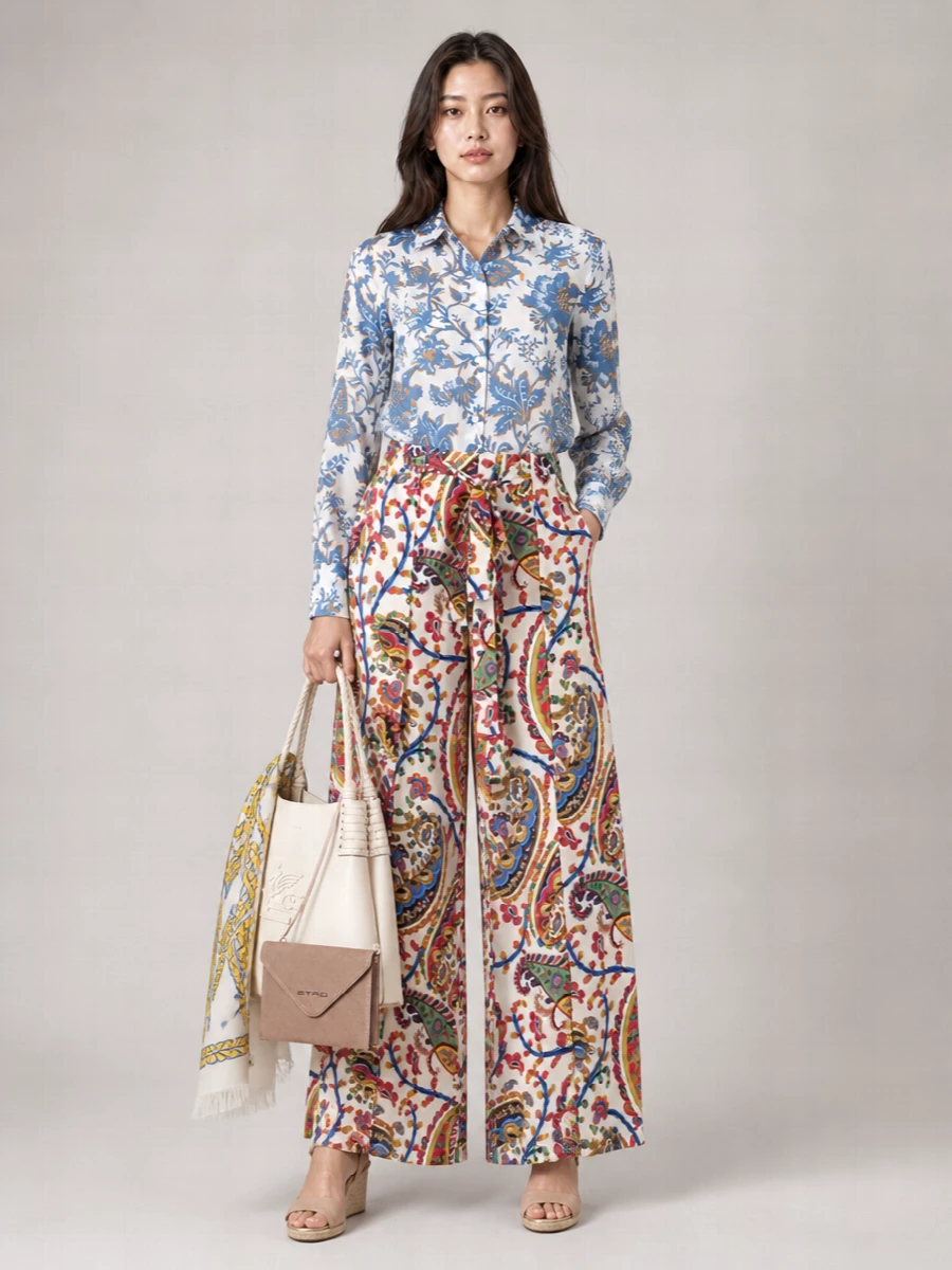 Etro Medium Leather Tote Bag