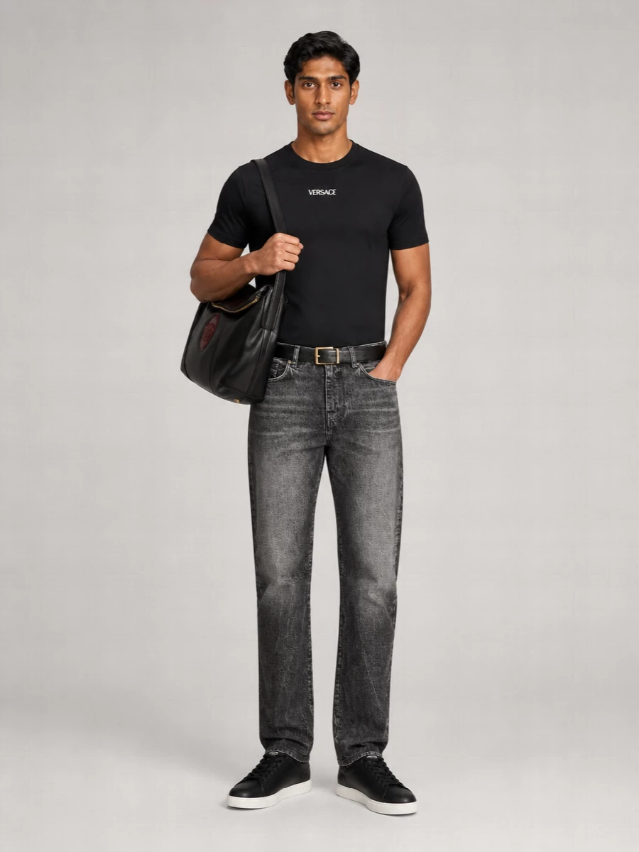 Versace Cotton Logo-Embroidered Slim T-Shirt