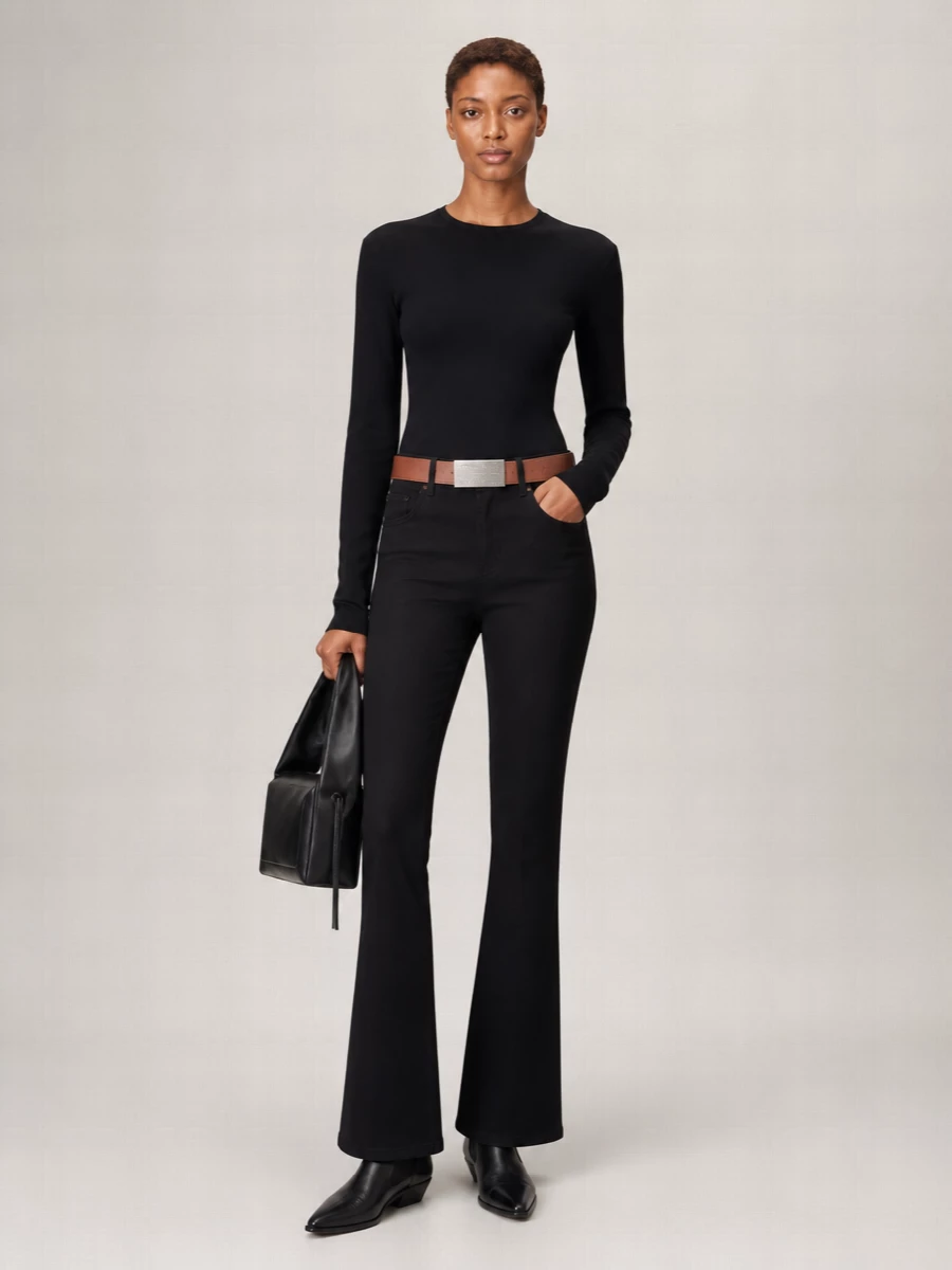 Mother Denim Mid-Rise Flared Jeans