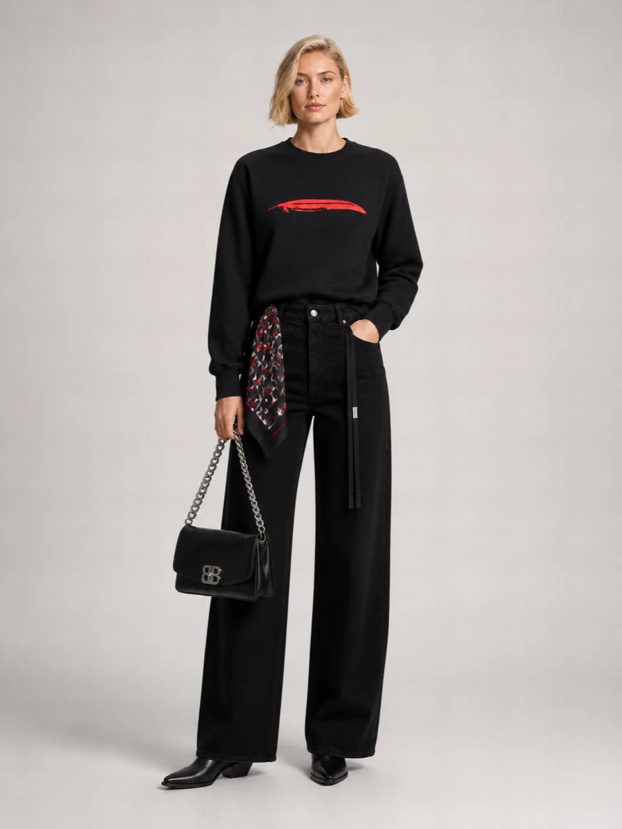 Ann Demeulemeester Printed Cotton Loose-Fit Sweatshirt