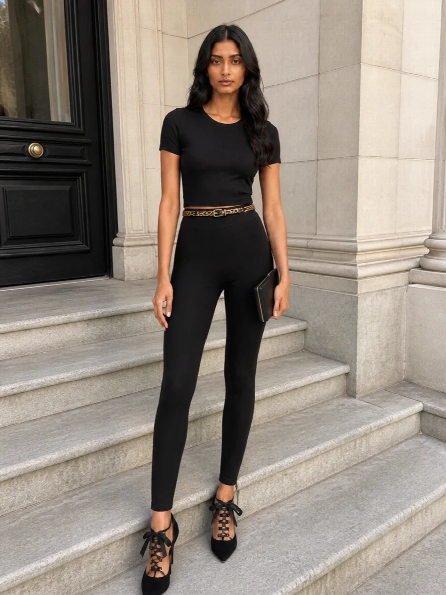 Dolce gabbana black body leggings heels