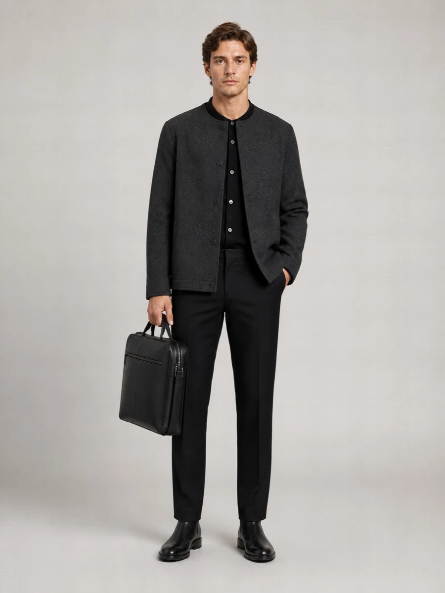 Lardini Virgin Wool Single Breasted Coat