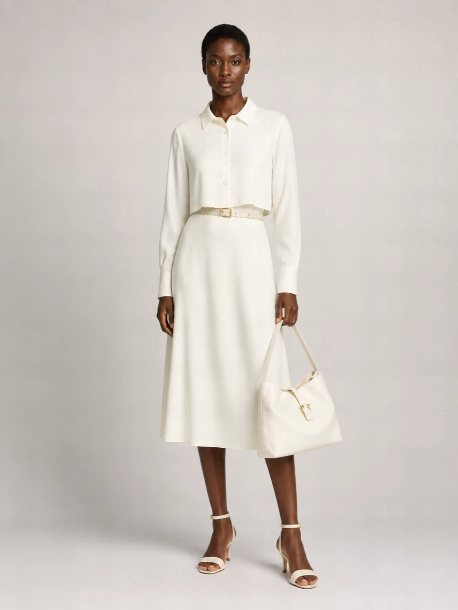 Alberta Ferretti Cropped Cotton Shirt