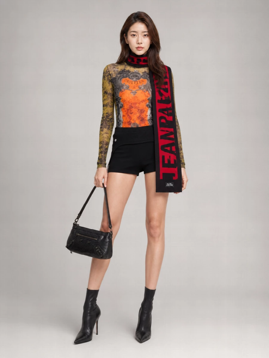 Jean Paul Gaultier Wool Logo Scarf