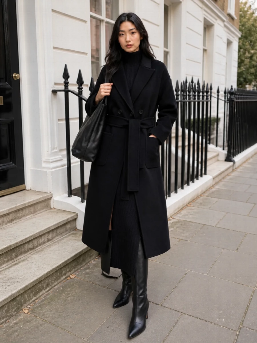 Ann demeulemeester black knit maxi dress outfit