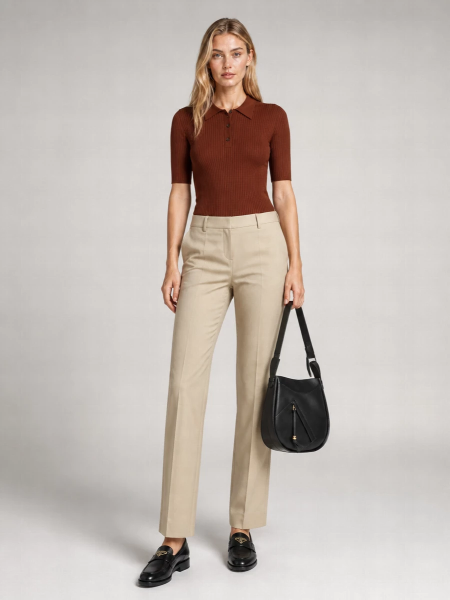 Prada Ribbed Polo Top