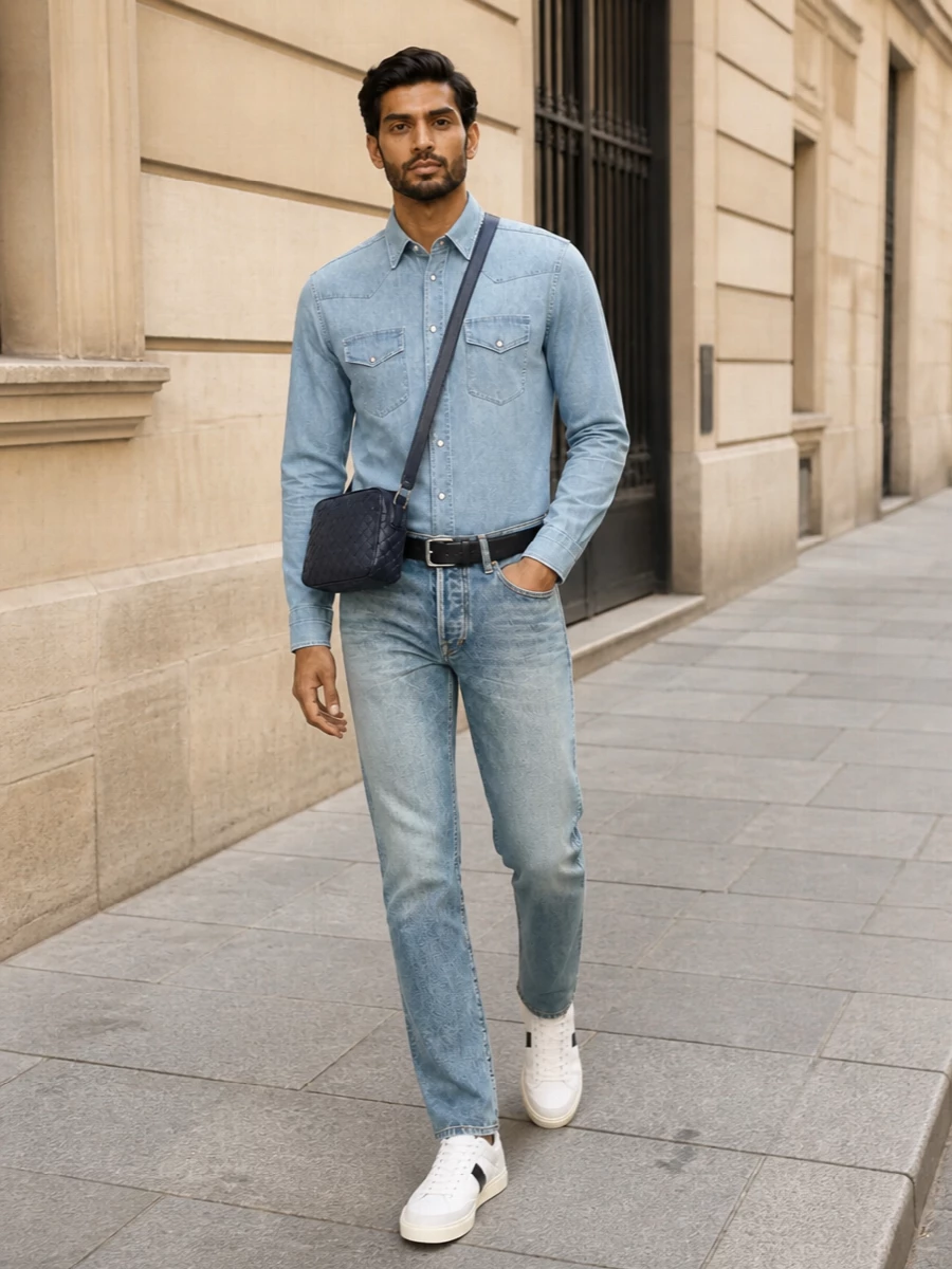 Tom ford straight leg jeans western denim shirt