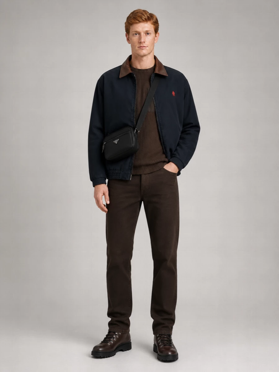 Prada Leather Collar Single Breasted Jacket
