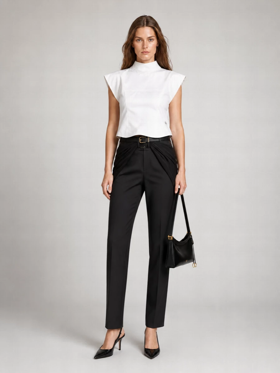 Jean Paul Gaultier Wool Straight-Leg Tailored Trousers