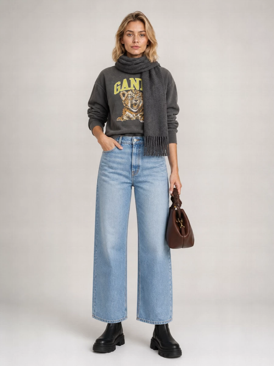 Ganni Printed Cotton Sweatshirt