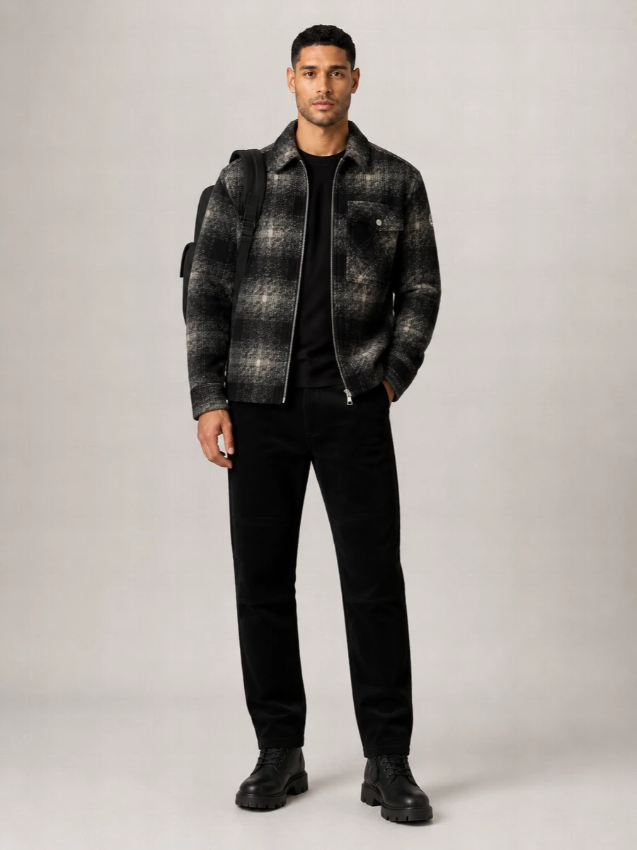 Moncler Checked Zip Shirt Jacket