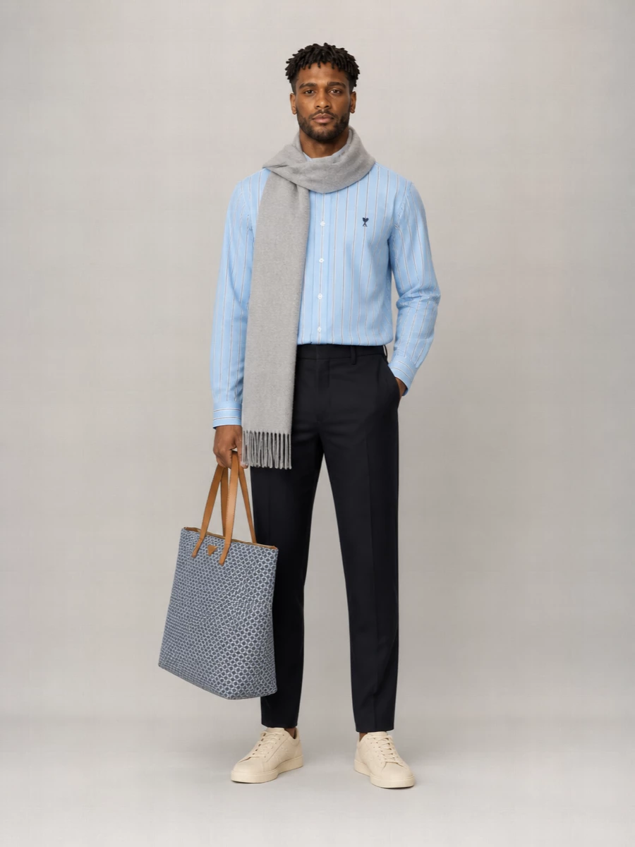 Ami Paris Striped Cotton Shirt