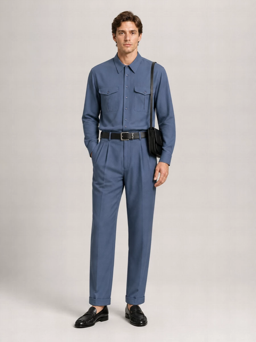 Saint Laurent Silk Viscose Long-Sleeve Shirt