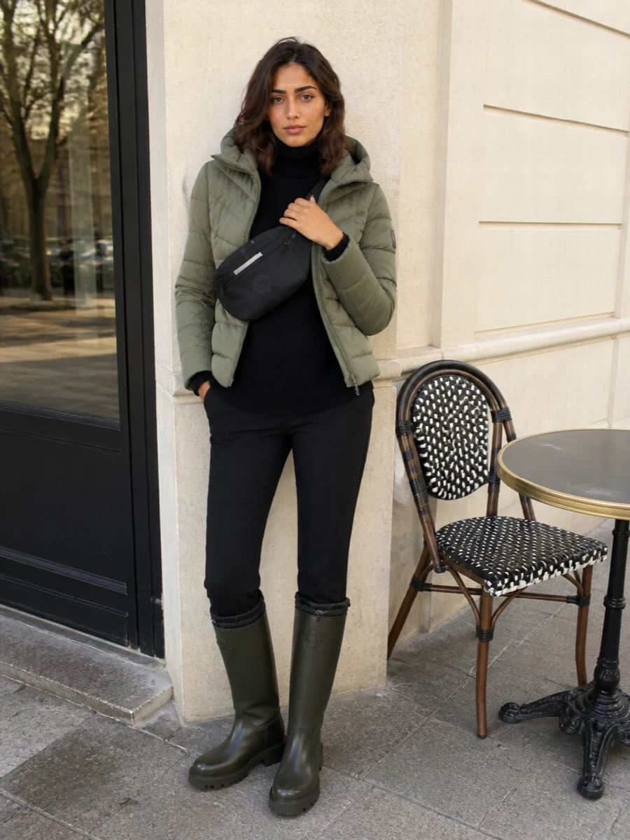 Canada goose puffer moncler technical pants outfit