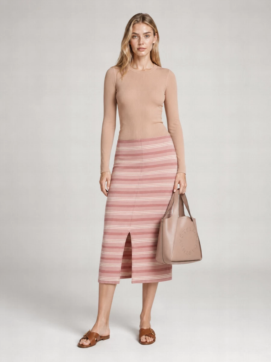 Prada Embroidered Piquet Skirt