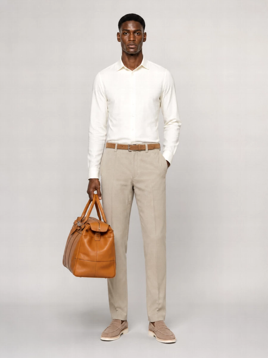 Brunello Cucinelli Cotton Linen Tapered Trousers