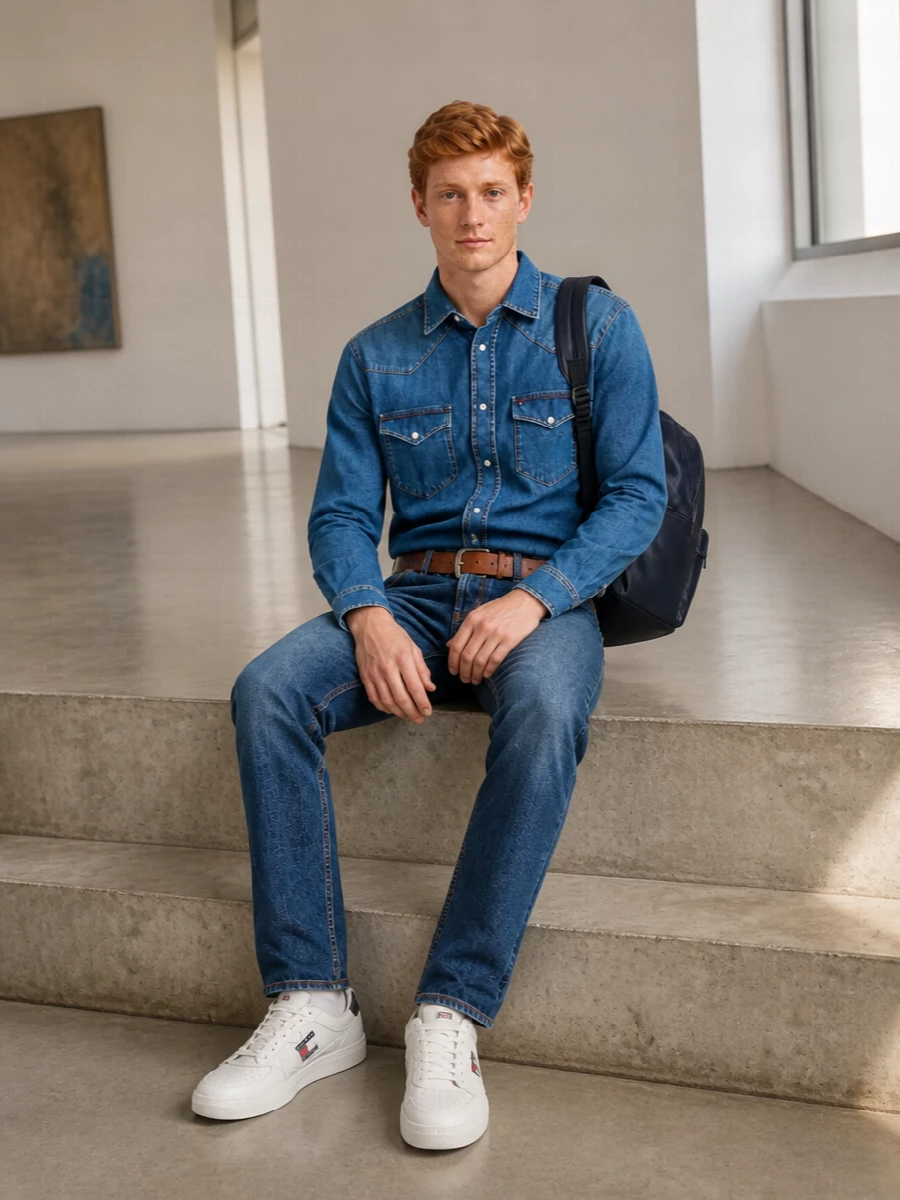 Tommy hilfiger western denim shirt pt torino jeans