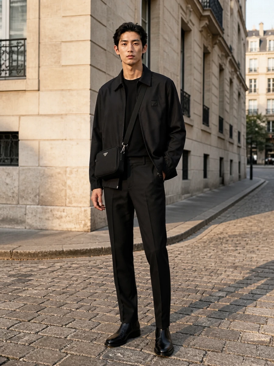 Dolce gabbana black coat chelsea boots outfit