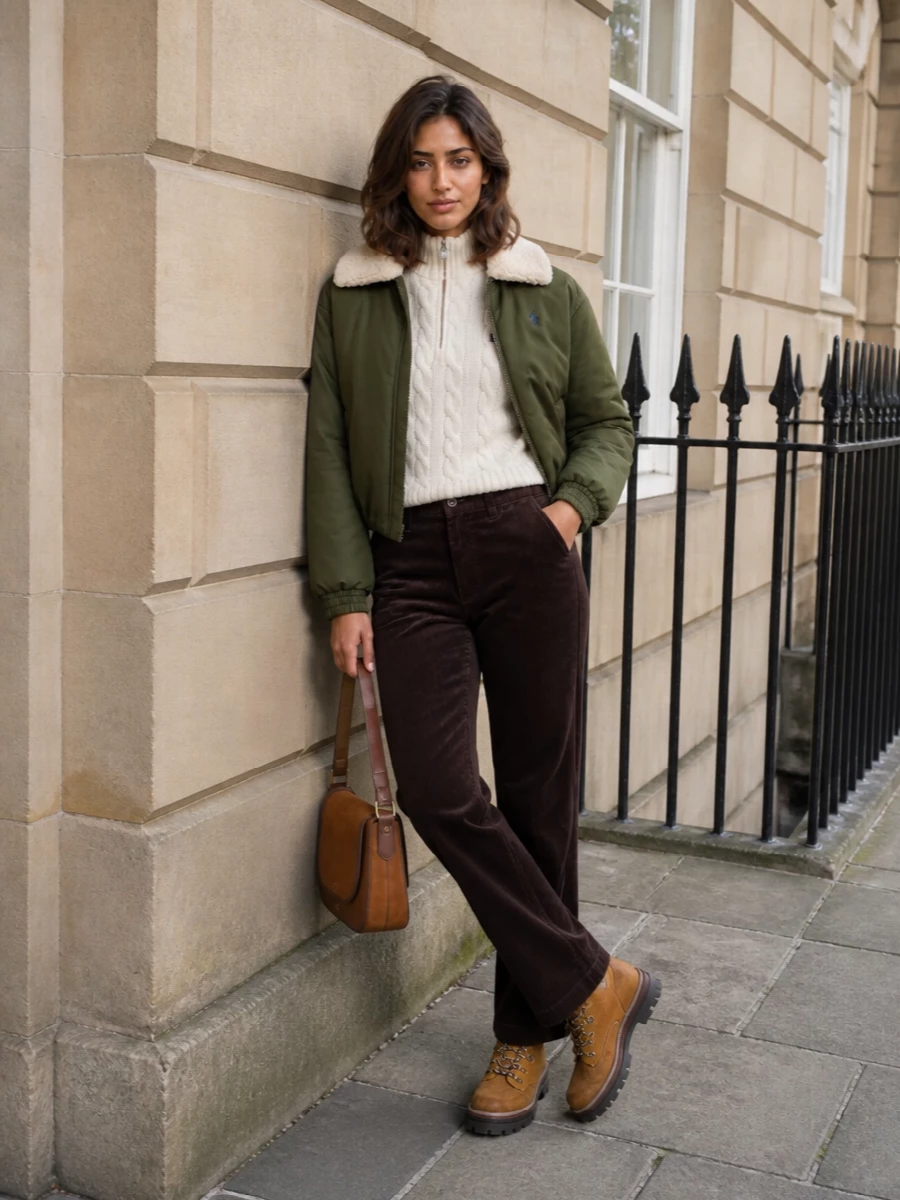 Polo ralph lauren bomber corduroy pants outfit