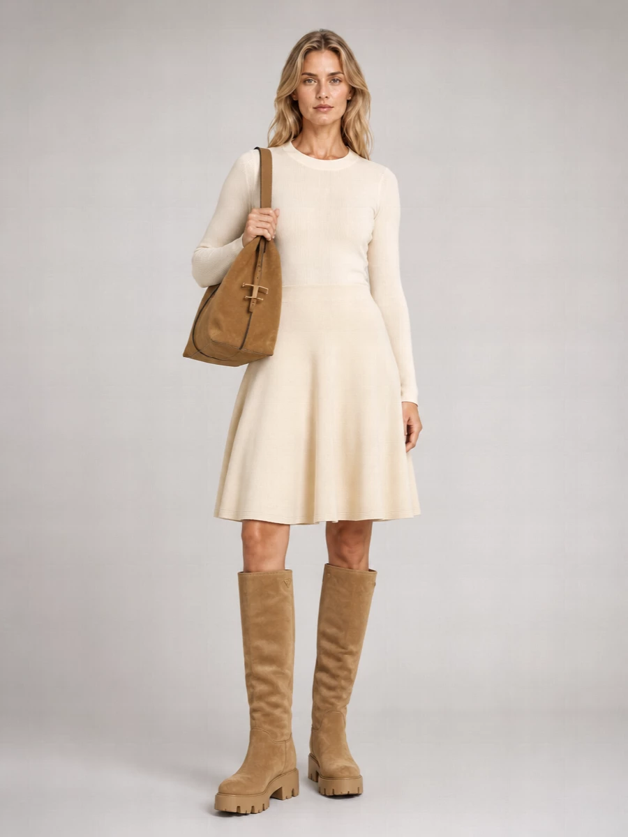 Tod's T Timeless Small Suede Tote Bag