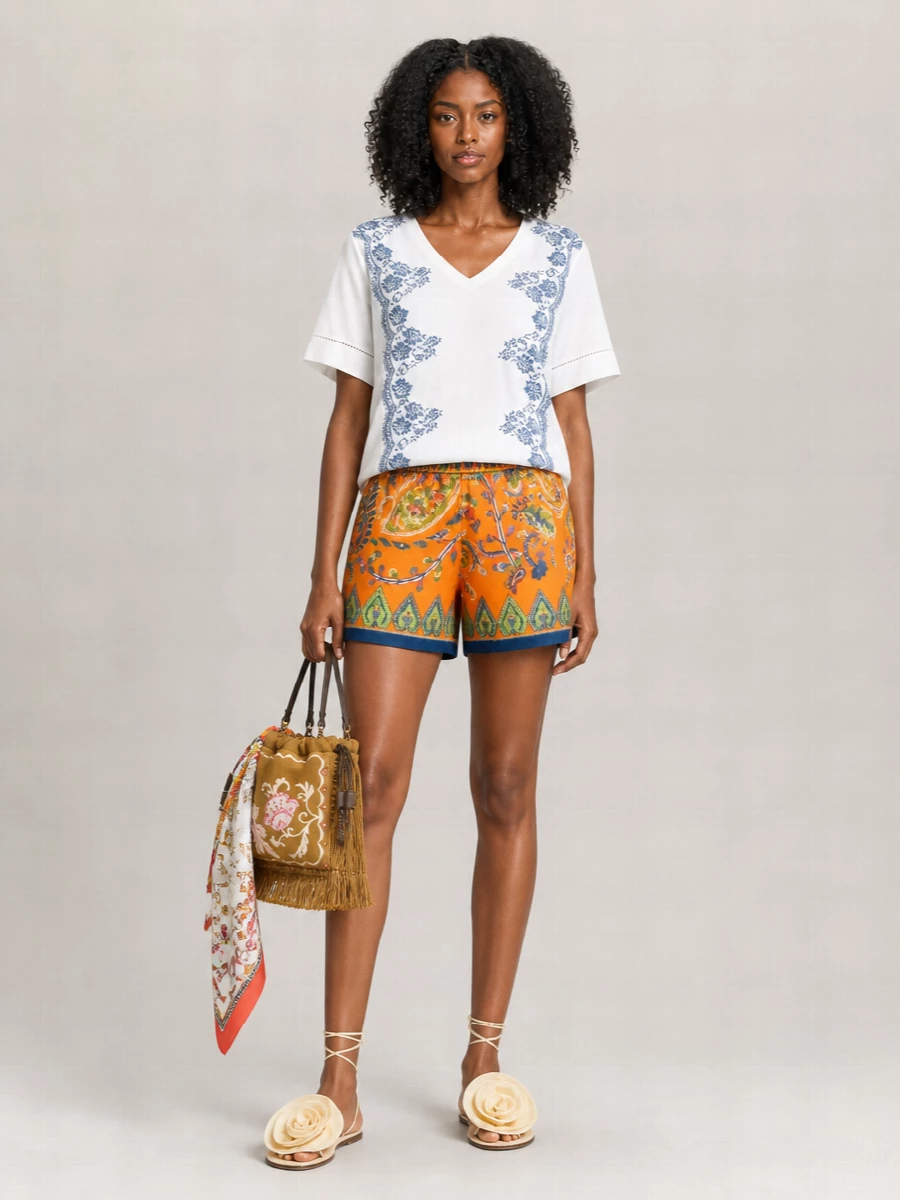 Etro Printed Drawstring Shorts