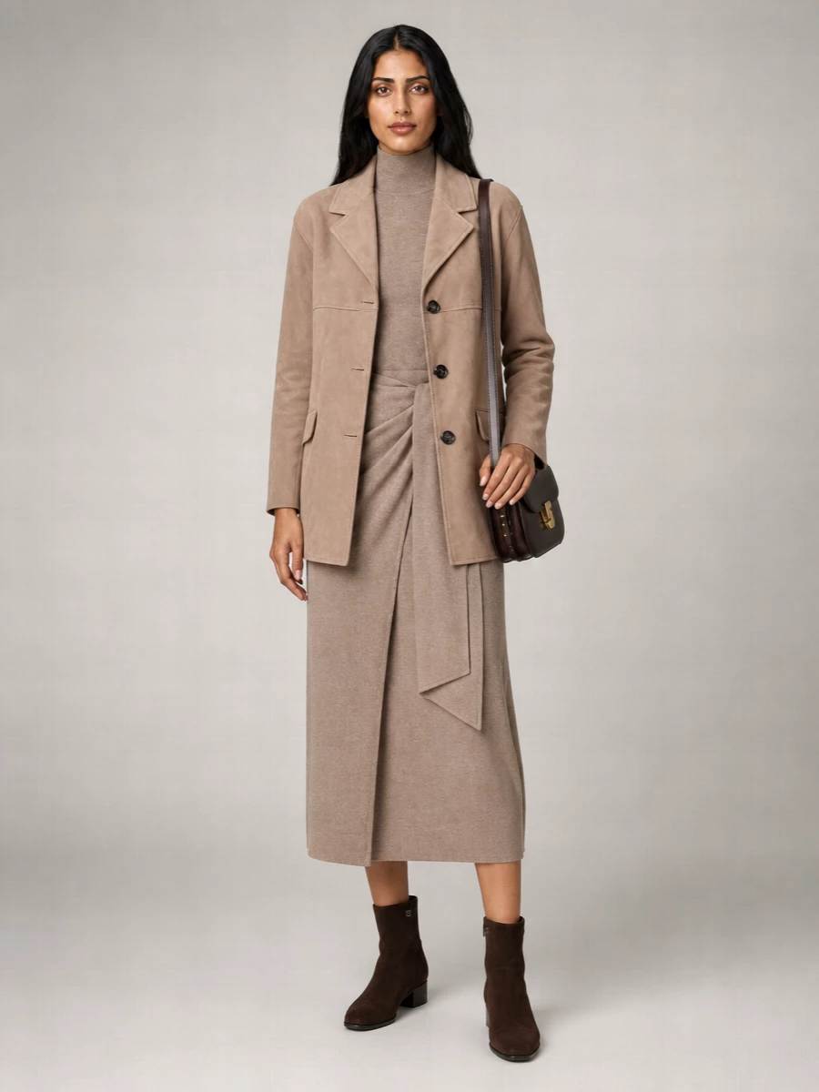 Soeur leather single-breasted coat